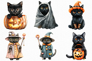 Watercolor Cute Halloween Cat, an Illustration by Craft Nest (Thumbnail 4 of 6)