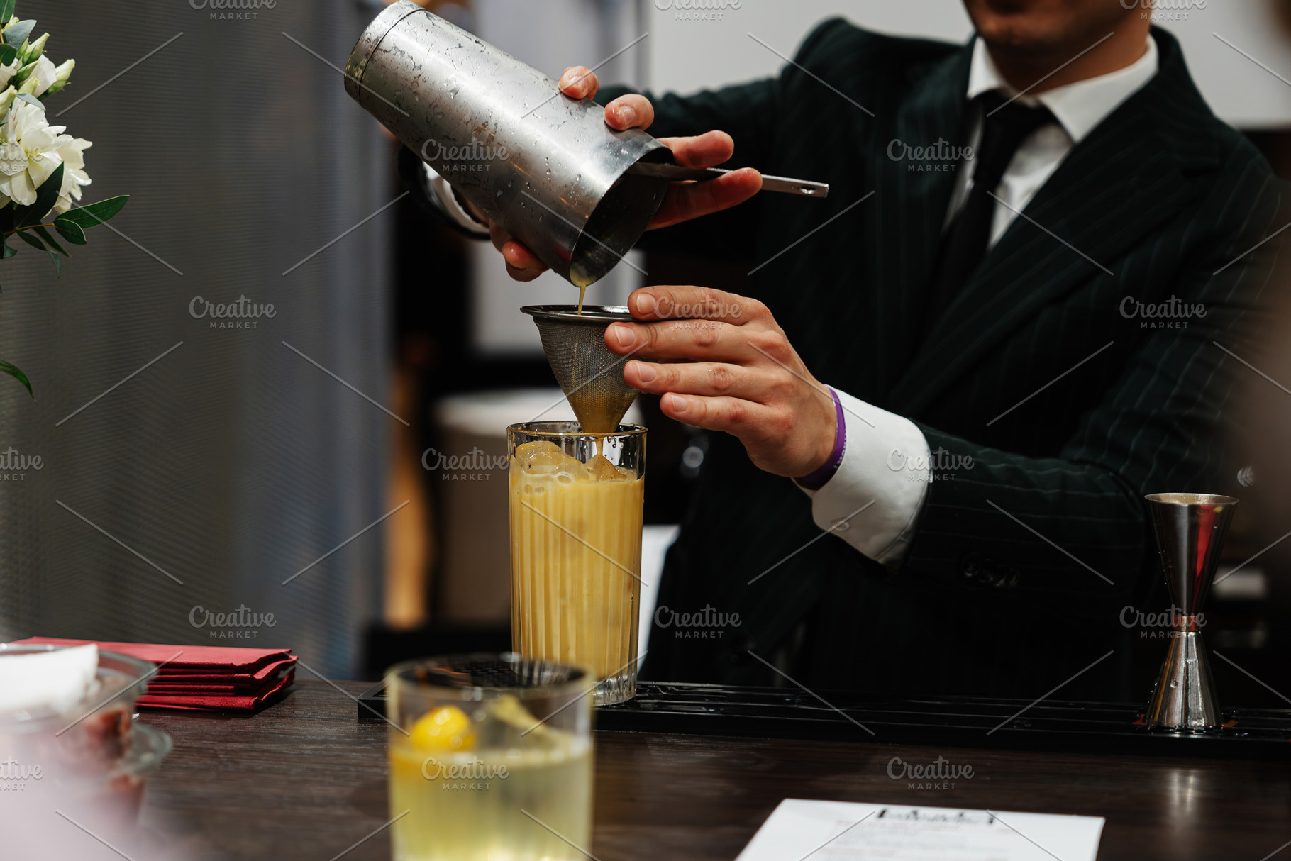 Preparation of a delicious cocktail based on juice and fruit., a Food & Drink Photo by Rov.7