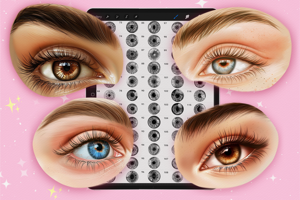 Procreate Eye Irises face brushes, a Brush Add-On by Revabrush (Photo 4 of 10)