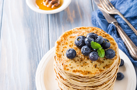 Delicious pancakes with fresh blueberries stock photo containing pancakes and, a Food & Drink Photo by Iryna Melnyk Photography