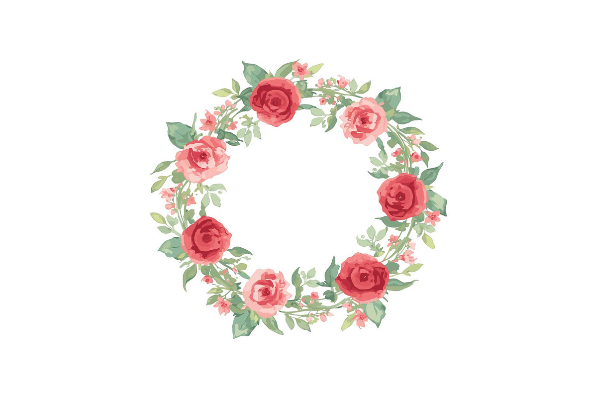 Romantic Rose Wreath Clipart Set, an Object Graphic by Designs_River (Photo 8 of 13)