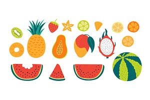 Tropical fruit illustration isolated, a Food Illustration by sceptical cactus