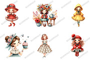 Whimsical Girls Clipart Set, an Illustration by designcity5 (Thumbnail 3 of 5)