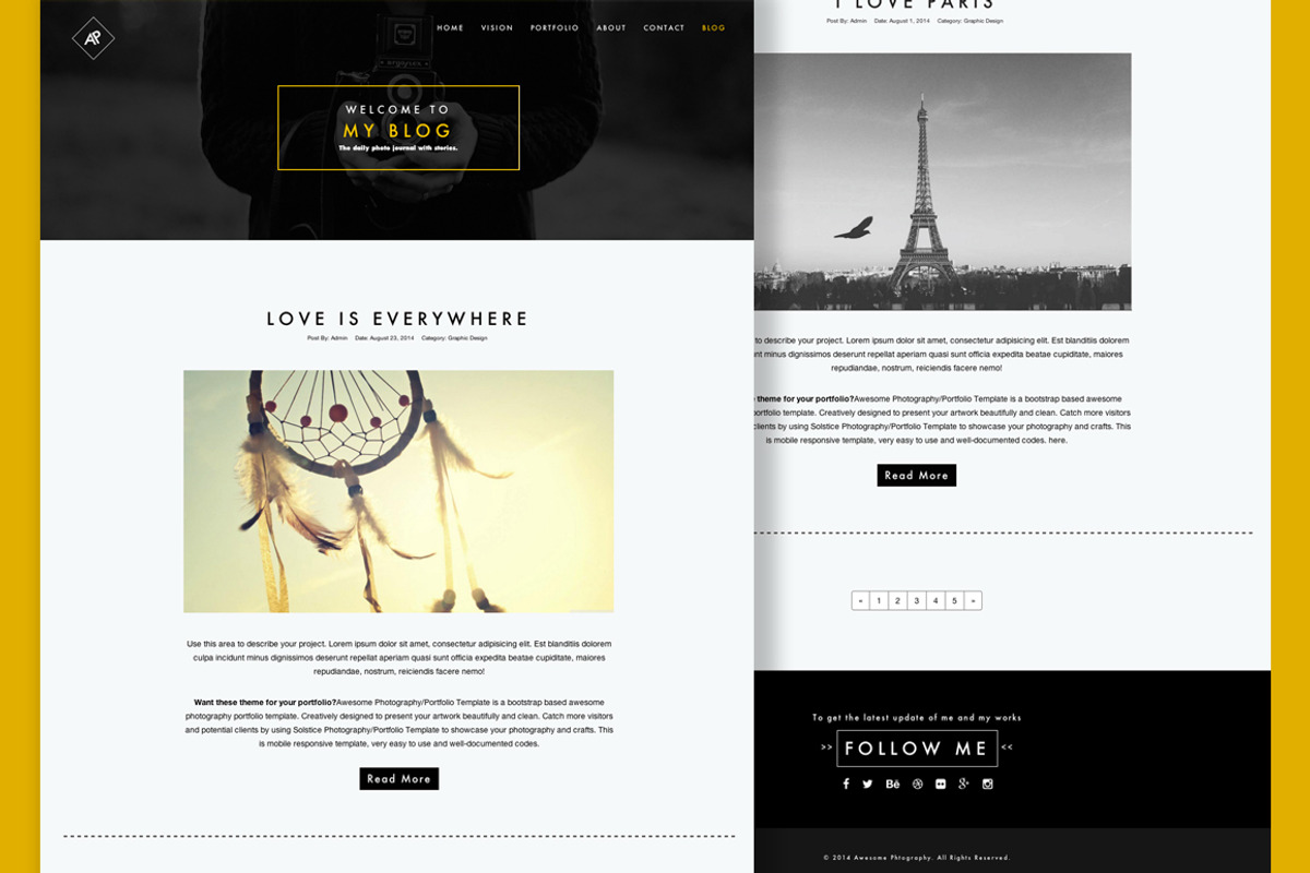 Awesome - Photography Template, a Bootstrap Template by Tarsier Graphics (Photo 2 of 4)