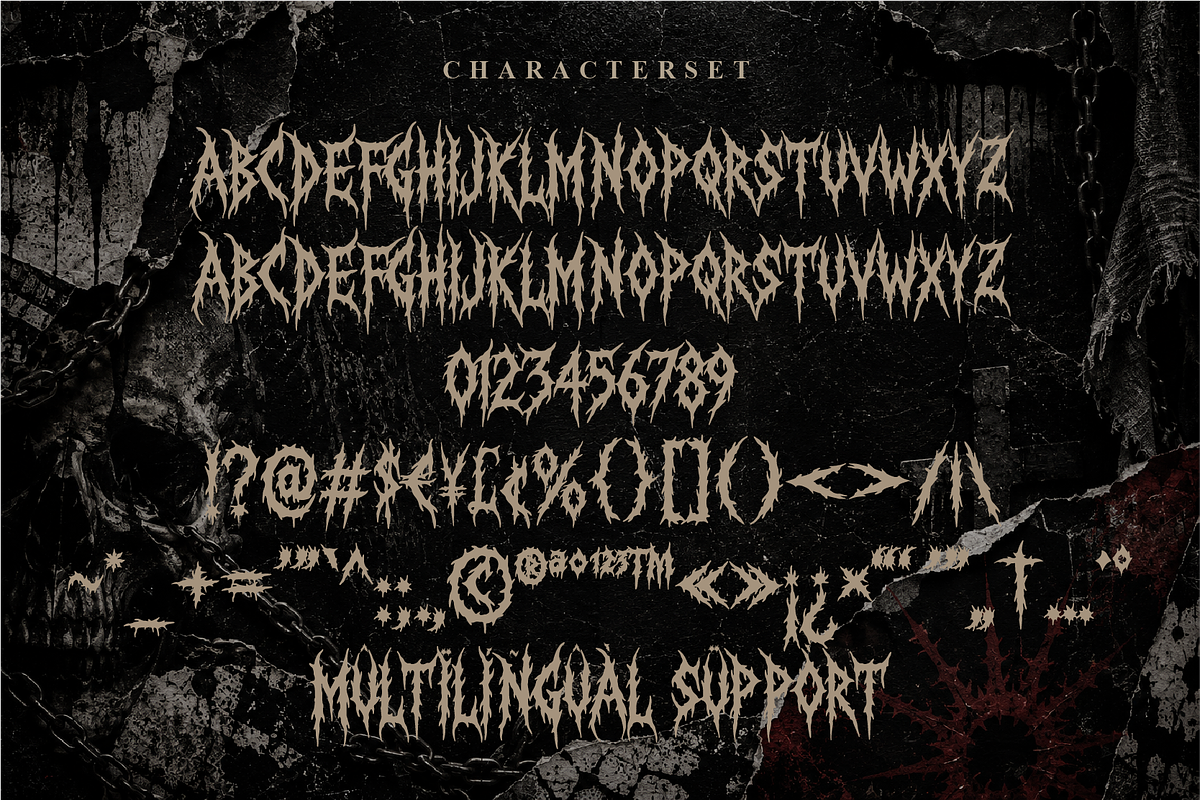 Disgrowl Carnage Death Metal Font, a Blackletter Font by Ronny Studio (Photo 9 of 9)