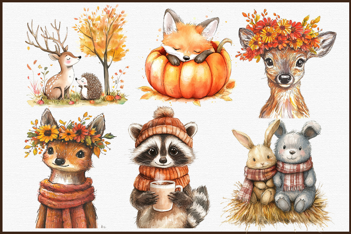 Autumn,Fall Animals Clipart, an Illustration by Sublimation Artist (Photo 3 of 6)