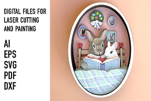 Reading Bunnies Layered Laser File