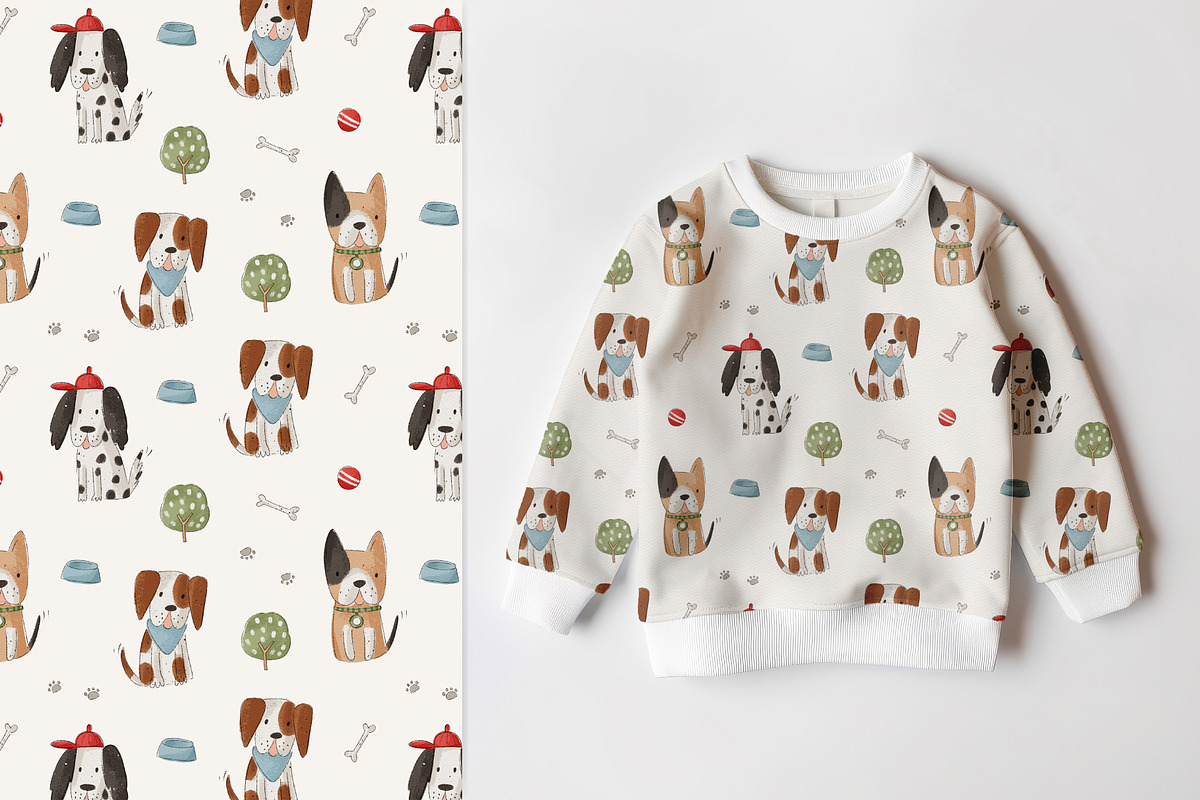 Pattern with dogs, a Pattern Graphic by Olena Kuznietsova (Photo 4 of 5)