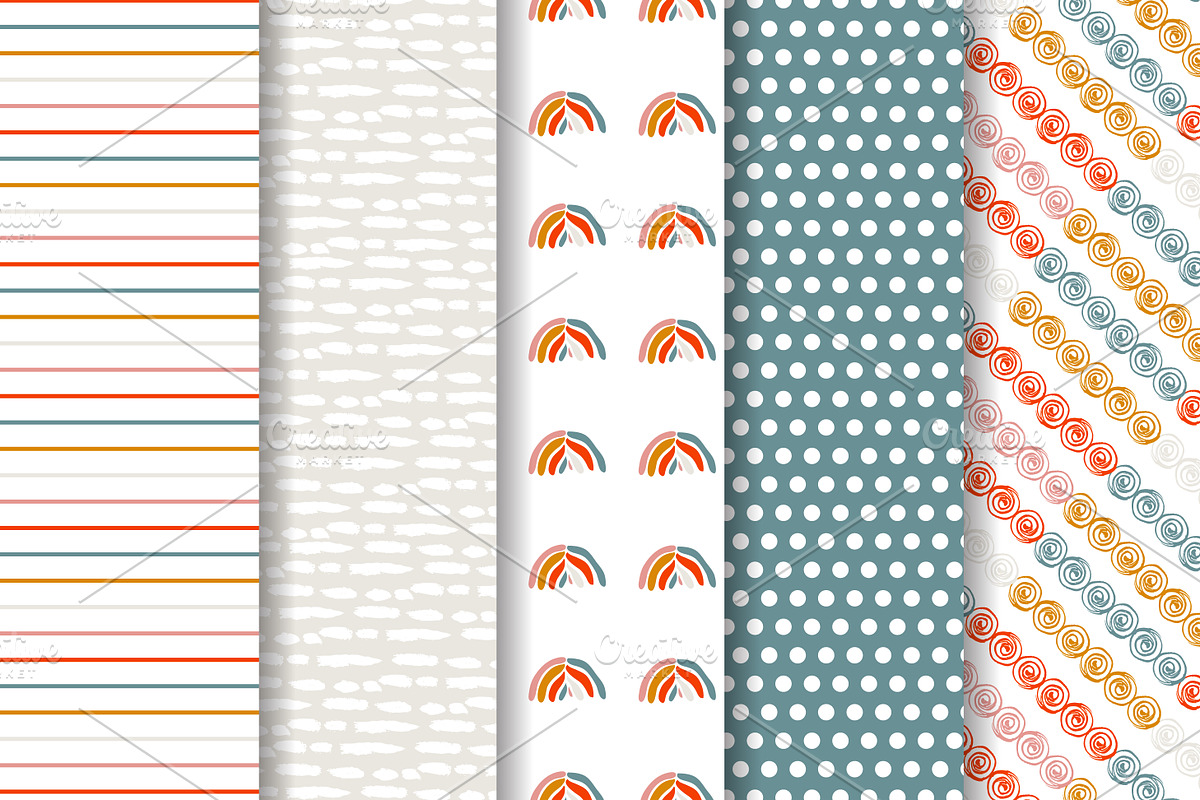 15 Doodle Boho Seamless Patterns Set, a Pattern Graphic by Sunset&Sea Design (Photo 3 of 3)