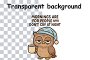 Funny Tired Owl Sublimation, an Animal Illustration by Smillyy Threads (Thumbnail 2 of 6)