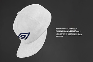 Realistic Floating Snapback Mockup