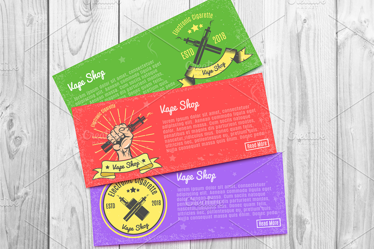 Vintage Emblem Pack  for Vape Shop, a Person Illustration by Vector Market (Photo 2 of 7)