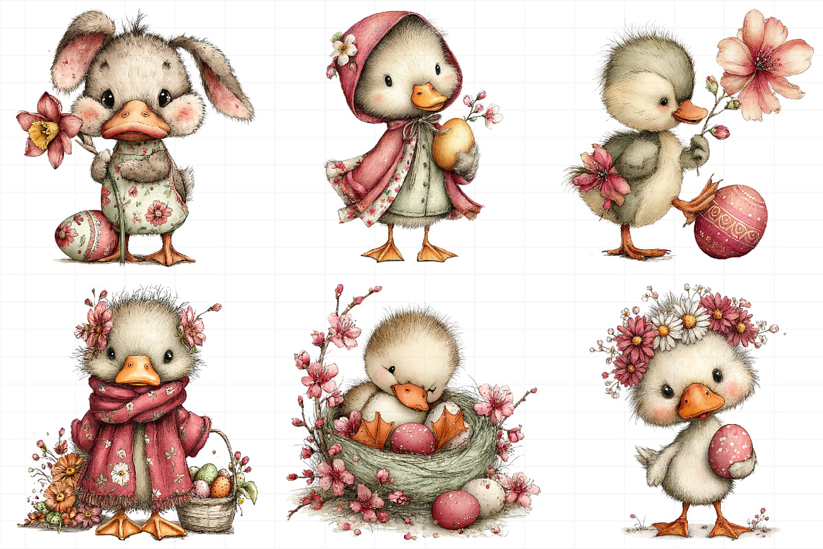 Pastel Easter Duckling Clipart, an Illustration by Daily.Designs (Photo 4 of 8)