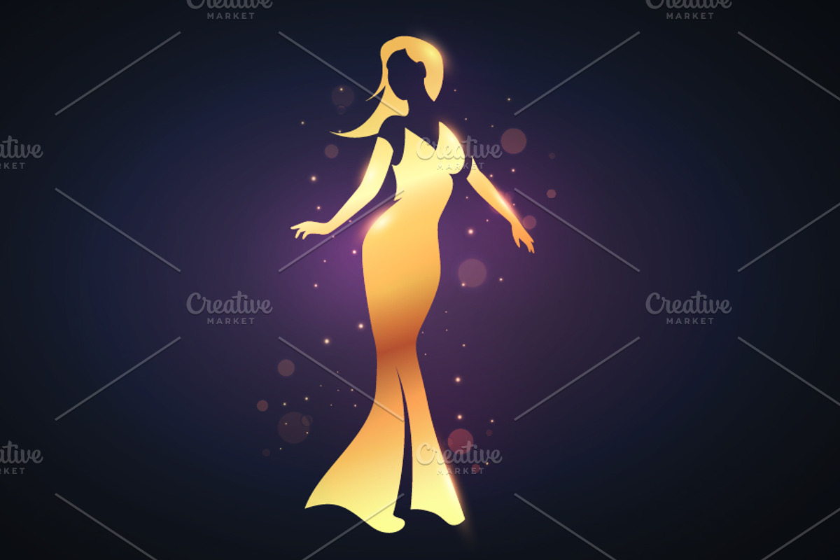 Gold Silhouette Of A Graceful Women, a Person Illustration by Black White Mouse Design (Photo 1 of 3)