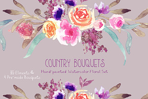 Country Bouquets - Watercolor Floral