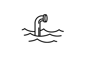 Marine port icon. Outline, a Transportation Illustration by Things for designers