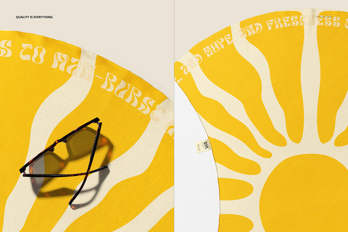 Microfiber Round Beach Towel Mockup, a Product Mockup by Creatsy (Photo 7 of 9)