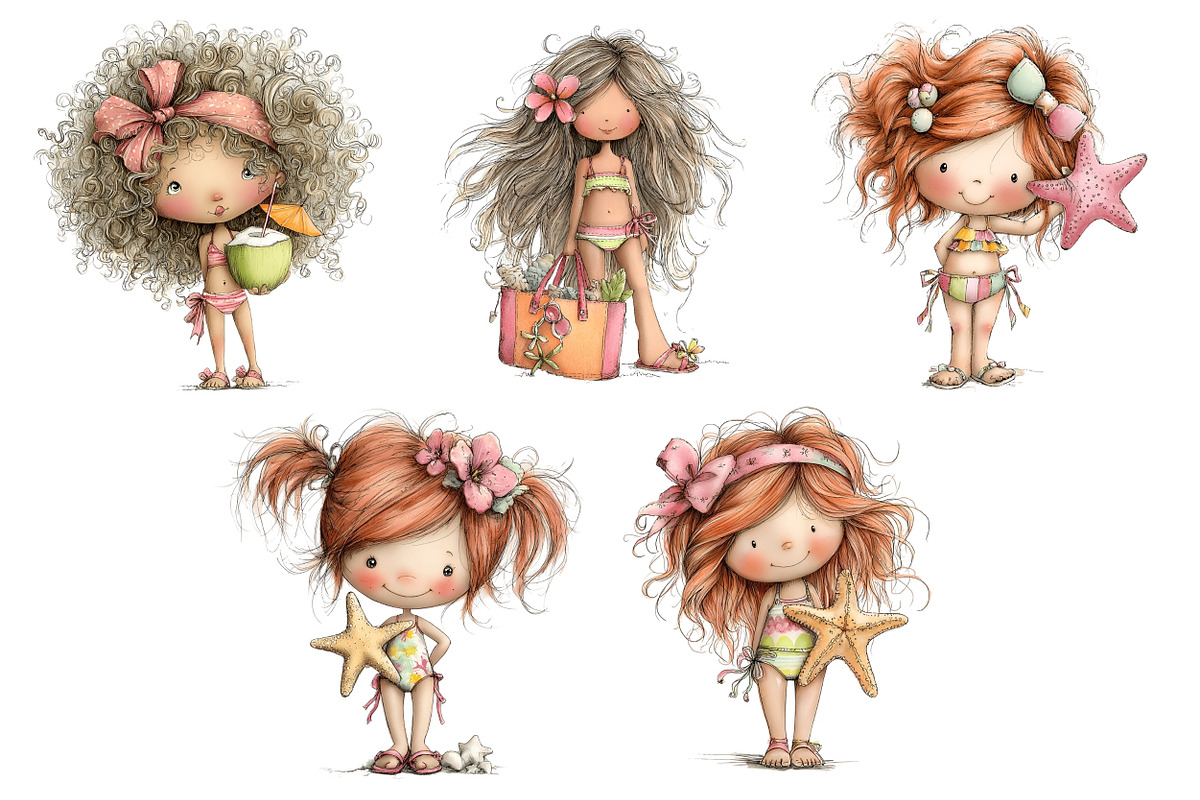 Summer Kids PNG Clipart Watercolor, a Seasonal Illustration by Nicolle's Colorful Art (Photo 4 of 4)