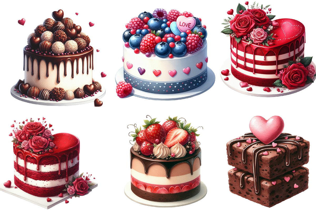 Valentine Clipart Valentine Cake, an Illustration by Designworld (Photo 2 of 6)