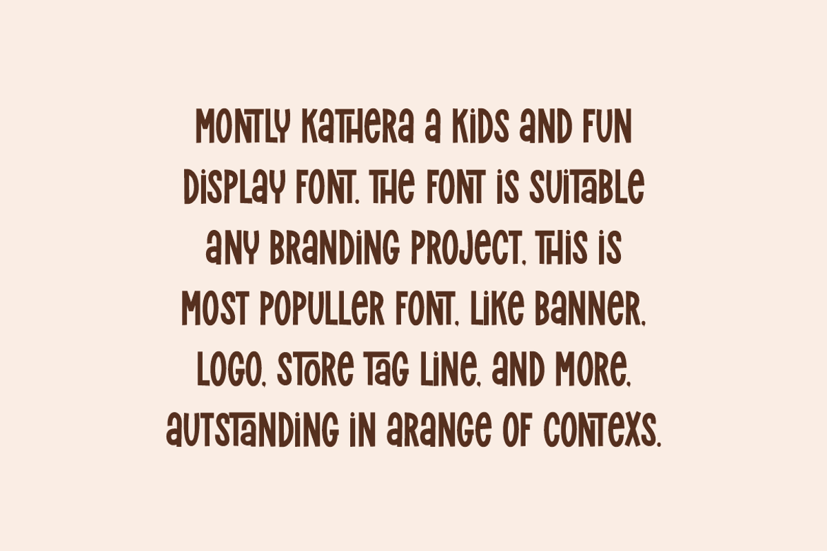 Montly Kathera - Funny Font, a Sans Serif Font by Iqsiart Studio (Photo 4 of 7)