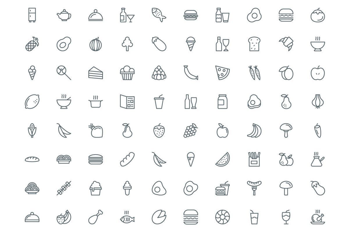 540 Food Line Icons, an Outline Icon by Vectors Market (Photo 2 of 7)