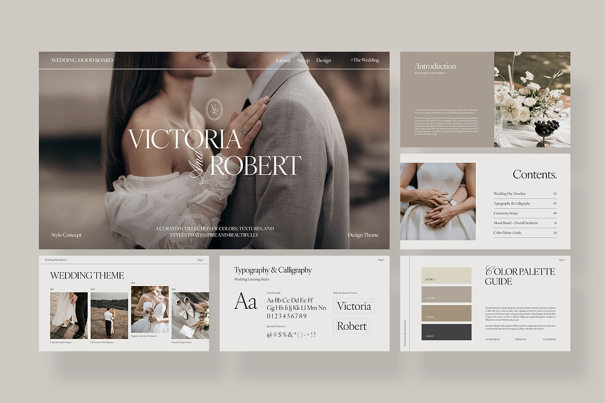 Wedding Mood Board Template, a Stationery Template by BrandPacks (Photo 2 of 6)
