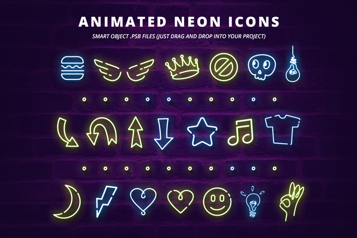 ANIMATED - Neon Social Media Kit, a Social Media Template by Brandspark (Photo 5 of 11)