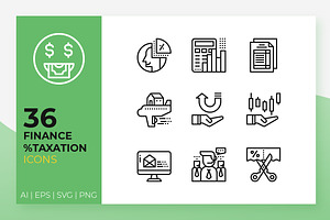 Finance Taxation Icons