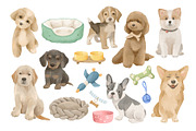 Watercolor Breeds Dogs Clipart, an Animal Illustration by ArtGiftsStudio (Thumbnail 2 of 5)