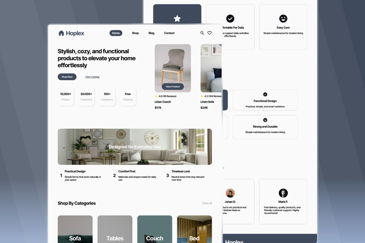 Hoplex Home Product Catalog Landing, a Landing Page Template by trabaskriya (Photo 4 of 5)