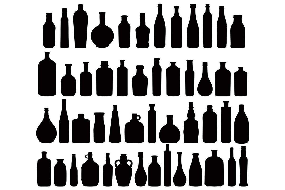 50 Silhouettes of Bottles, an Object Illustration by Kseniya-Omega (Photo 2 of 3)