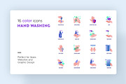 Hand Washing 32 Icons Set Hand Drawn, an Outline Icon by Marina Silence (Thumbnail 5 of 17)