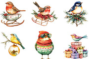 Watercolor Funny Christmas Bird Clip, an Illustration by CraftArtStudio (Thumbnail 2 of 6)