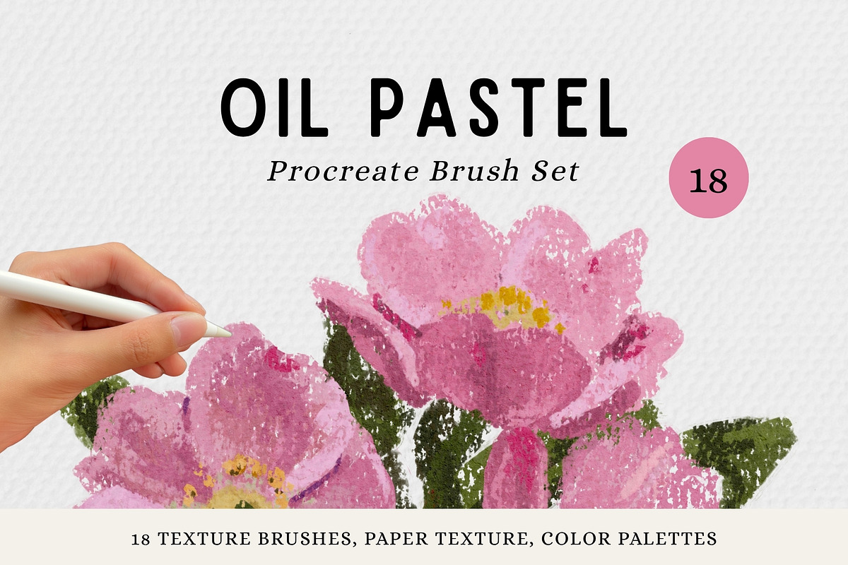 Procreate Oil Pastel Brushes, a Brush Add-On by Jenteva Art (Photo 1 of 16)
