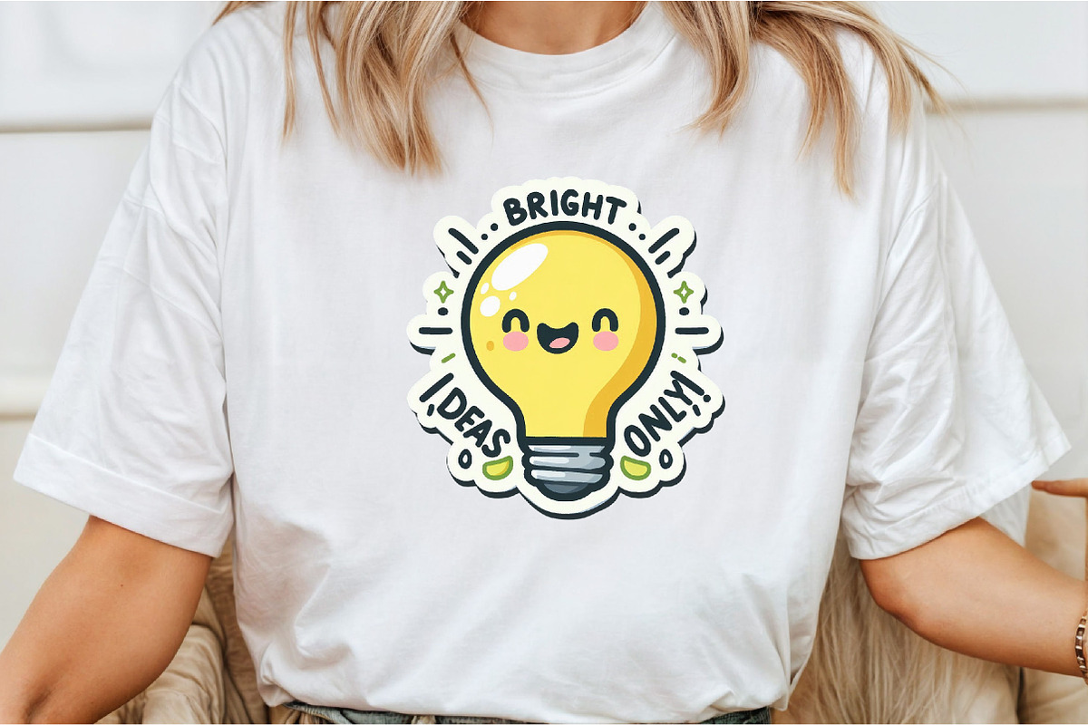 Funny,Bright Deas Only  Sticker PNG, an Illustration by DreamCafeArt (Photo 3 of 7)