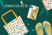 Cats and Garden Flowers, an Illustration by PenguinArtStudio (Thumbnail 8 of 9)