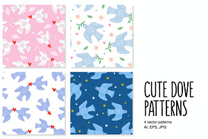 Dove Seamless Pattern Collection