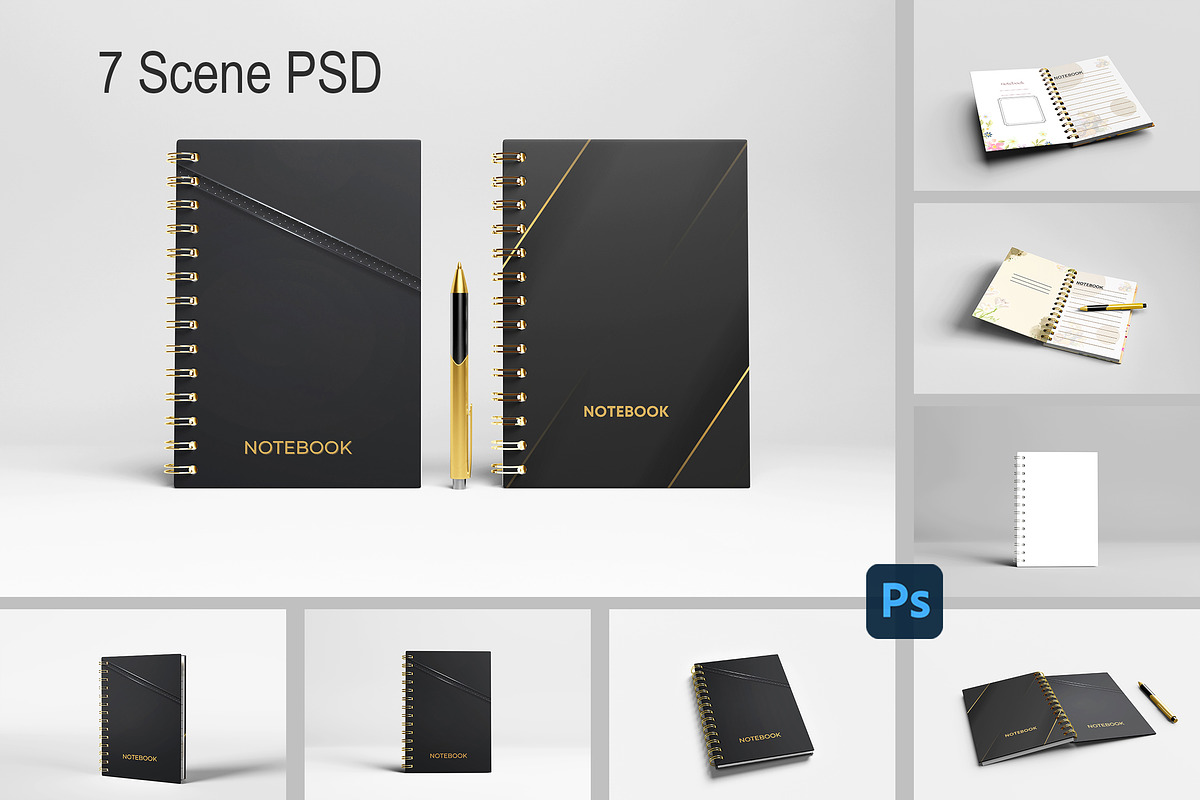 Spiral Notebook Mock-up, a Books & Magazine Mockup by Getdesign (Photo 1 of 8)