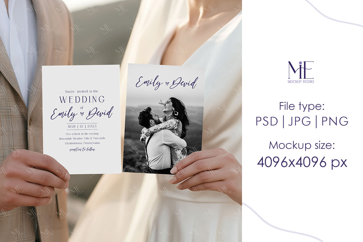 Wedding Invitation Cards Mockup Set, a Mockup by Mie Mockup Studio (Photo 6 of 7)