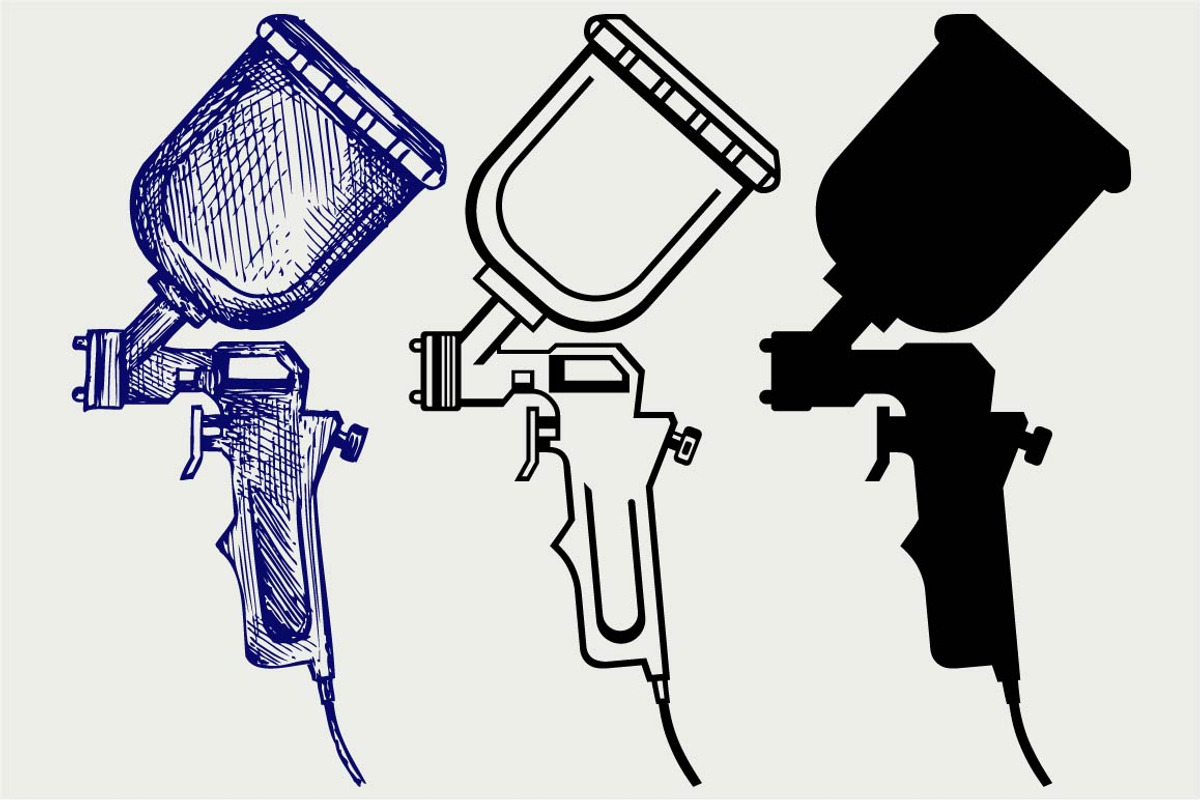 Spray gun SVG, an Outline Icon by LineworkStock