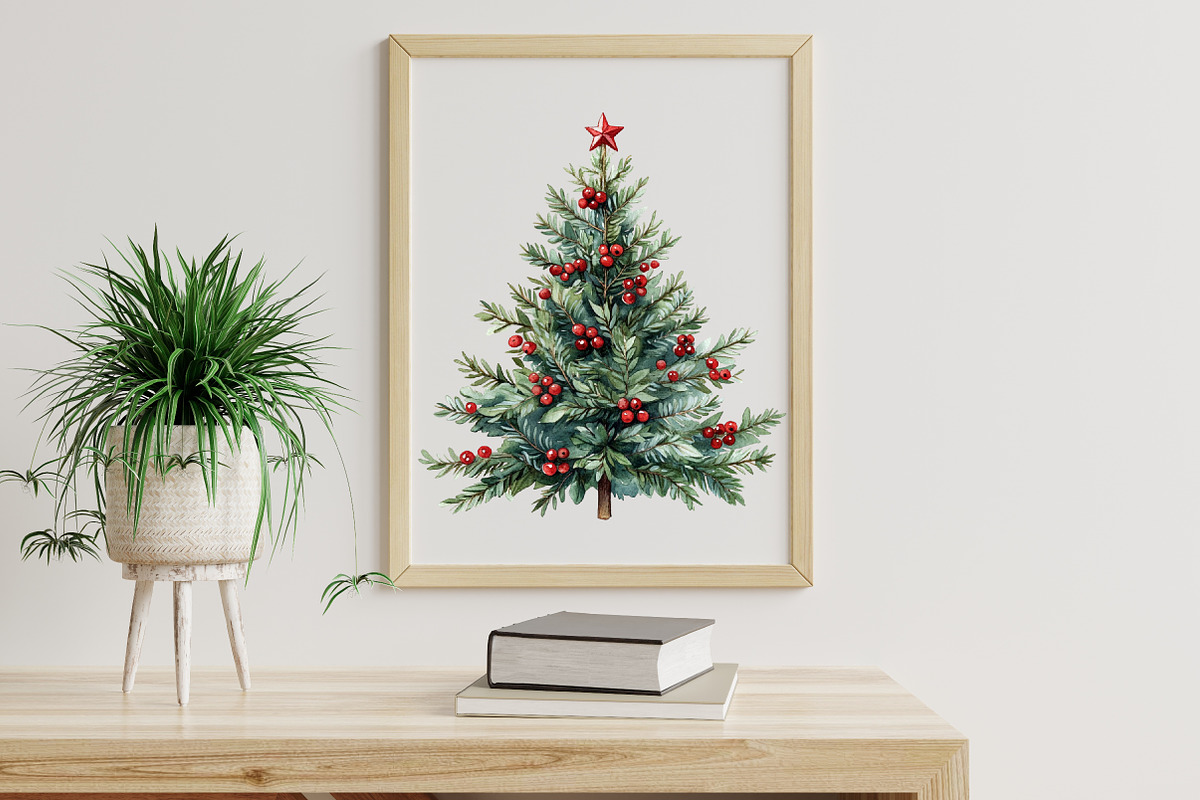 Watercolor Christmas Time Clipart, an Illustration by Libby Wishes (Photo 7 of 9)