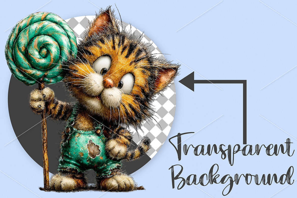 Whimsical Funny Birthday Cat Clipart, a Seasonal Illustration by Canvas Craft (Photo 2 of 5)