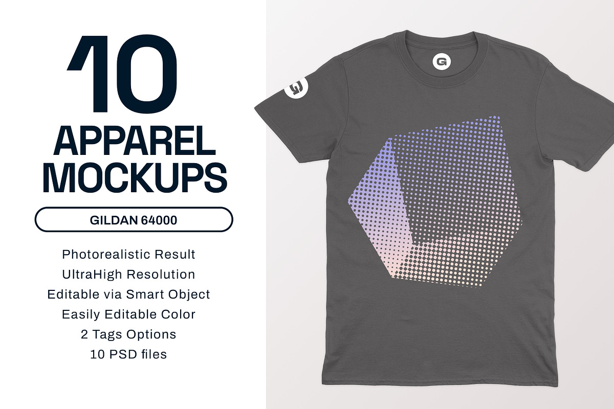 Gildan 64000 T-Shirts Mockups, a Shirt Mockup by GraphicHero (Photo 1 of 9)