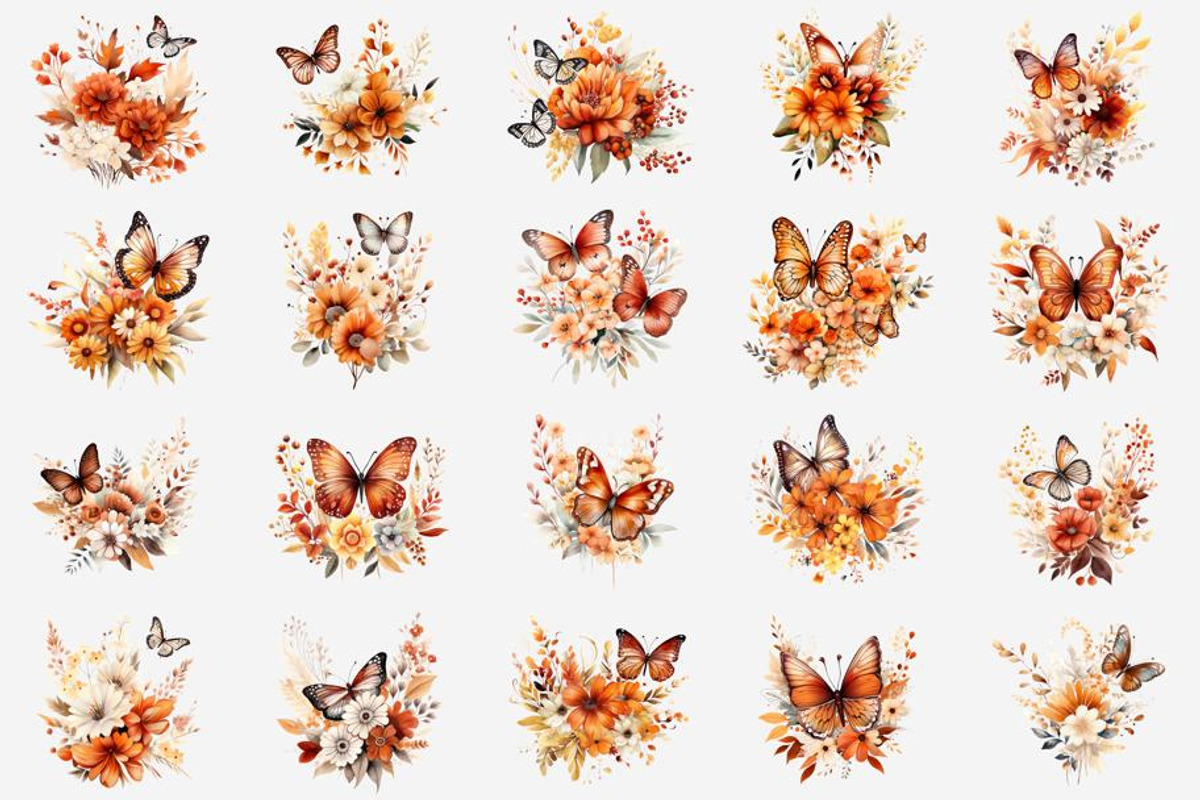 Autumn Butterfly Flowers, an Illustration by Gemstone (Photo 2 of 12)