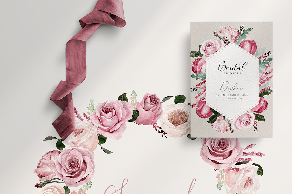 Watercolor flower - Snow pink Winter, an Illustration by Beigetime (Photo 8 of 12)
