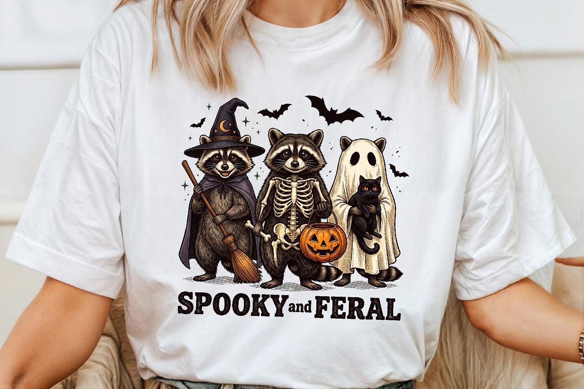 Creepy Cute Raccoon Ghost Png, a Work Illustration by Sublimation Artist (Photo 4 of 9)