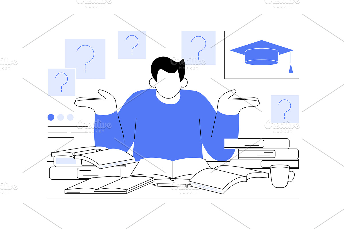 Choosing thesis topic isolated, an Education Illustration by Visual Generation
