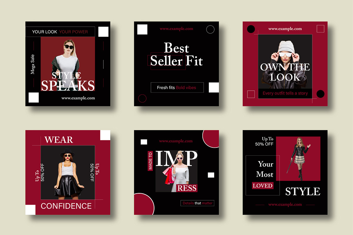 Fashion Social Media Template Design, a Social Media Template by MightyDesign (Photo 2 of 8)