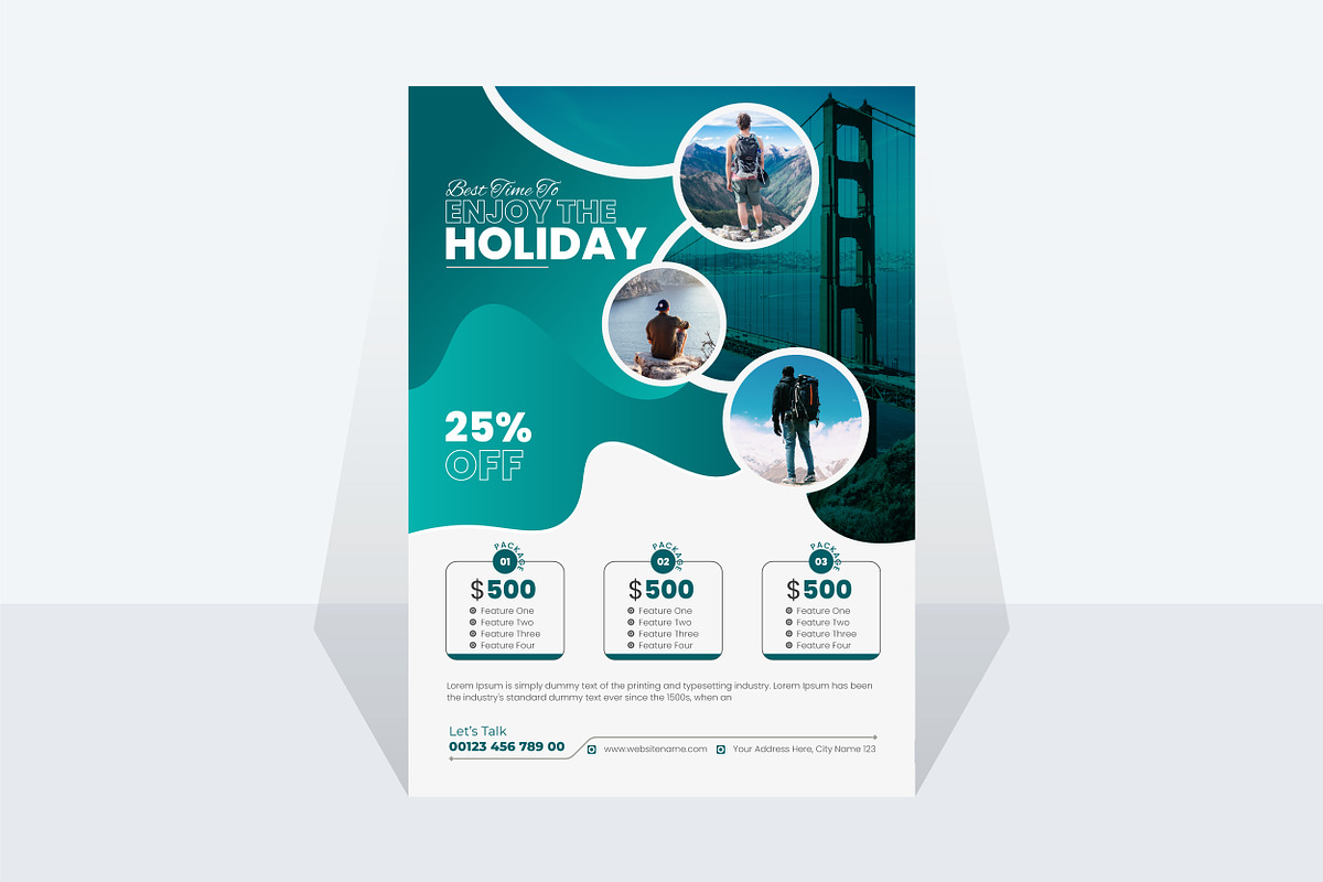 Travel Flyer Design, a Flyer Template by MxVect Stock (Photo 3 of 3)