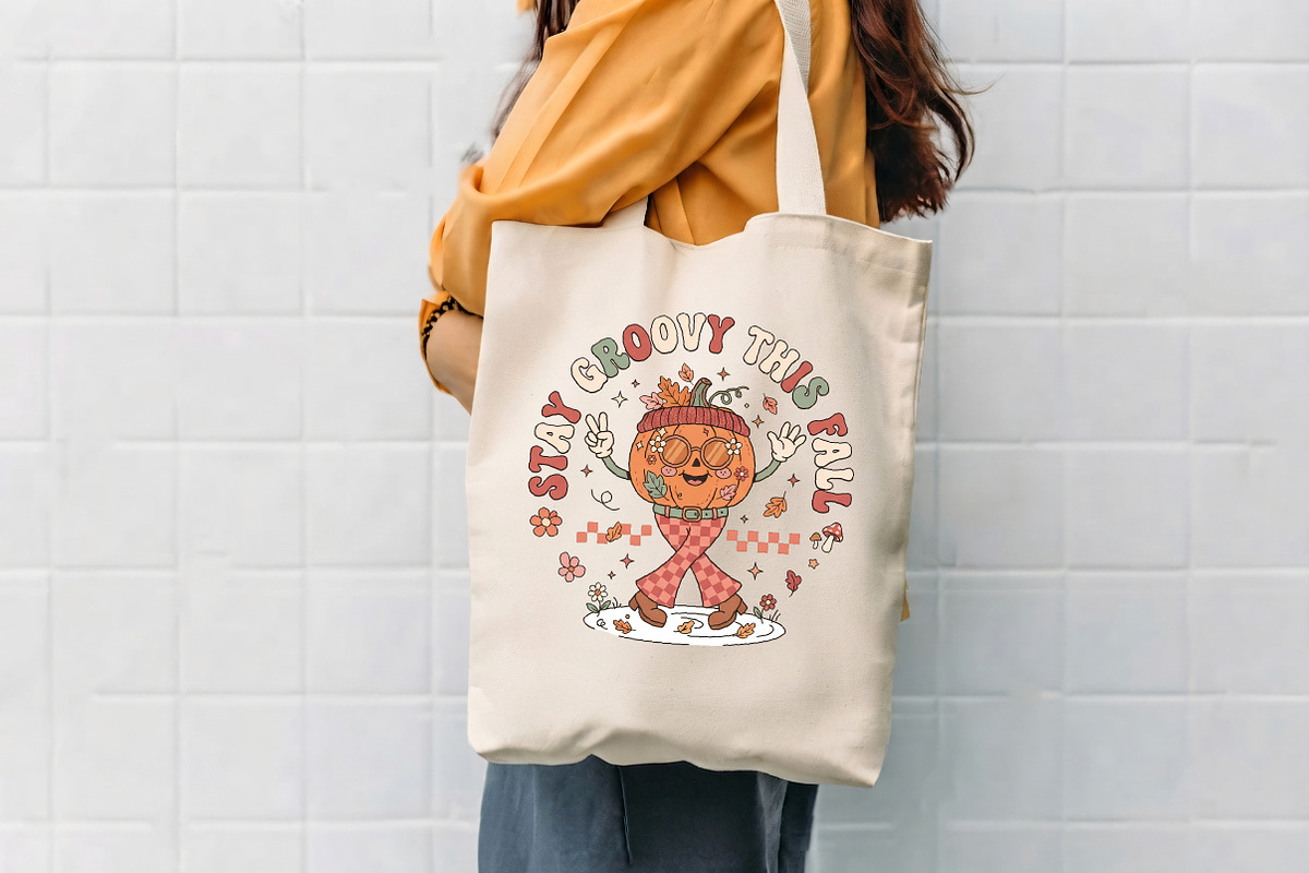 Stay Groovy This Fall Pumpkin PNG, a Seasonal Illustration by CrexoraLab (Photo 4 of 4)